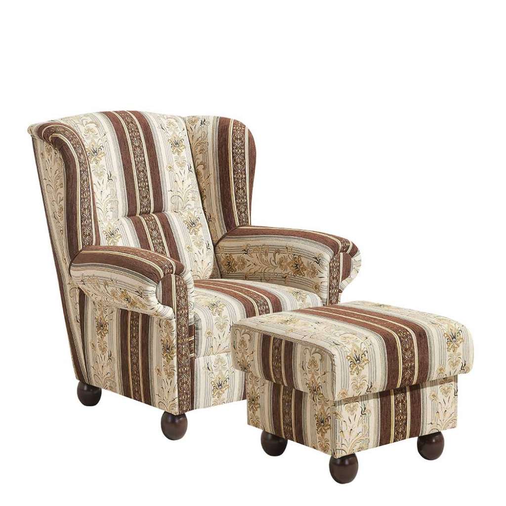 Polstersessel Landhaus mit Armlehnen Webstoff