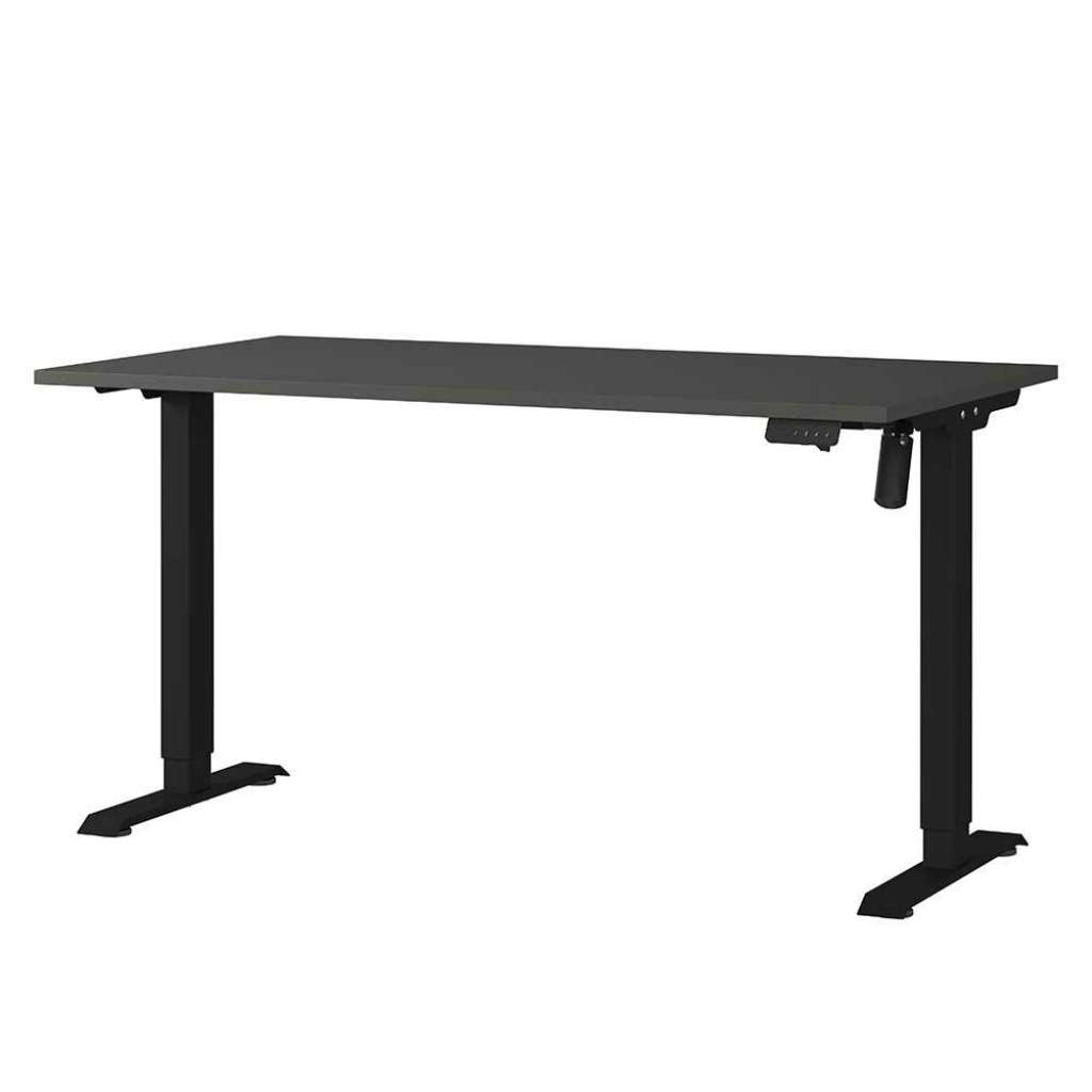 Schreibtisch Höhenverstellbarer Schreibtisch in Schwarz melaminbeschichtet