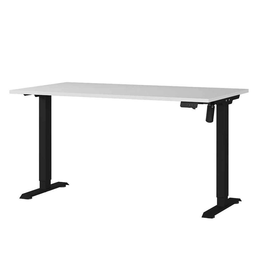 Schreibtisch Büroschreibtisch in Schwarz & Lichtgrau mit T Gestell