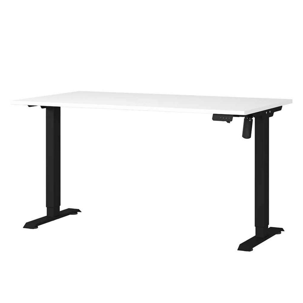 Schreibtisch Höhenverstellbarer Schreibtisch in Weiß mit stoßfesten ABS Kanten