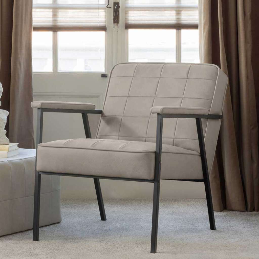 Sessel Polstersessel mit Armlehnen und Fußgestell aus Metall