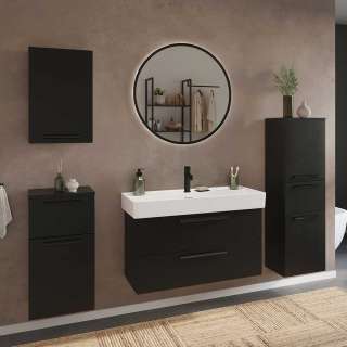 Badmöbel Set Badmöbelset in modernem Design mit Metallgriffen (fünfteilig)