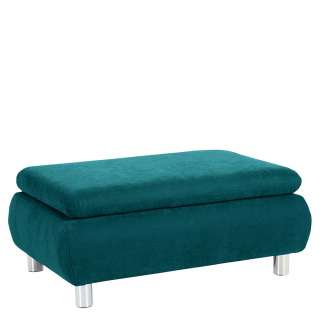 Couchhocker in Petrol Fußgestell aus Metall