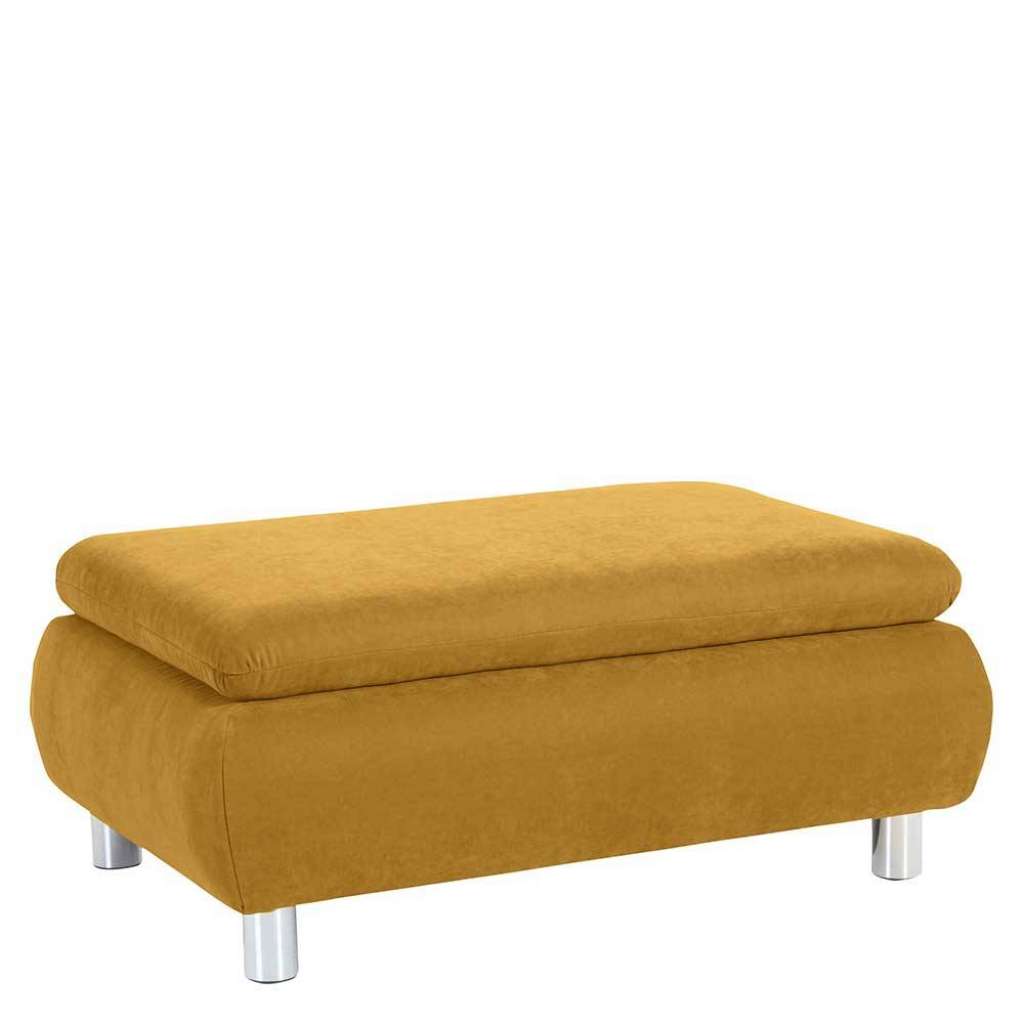 Sitzhocker mit Fußgestell aus Metall Gelb und Chrom