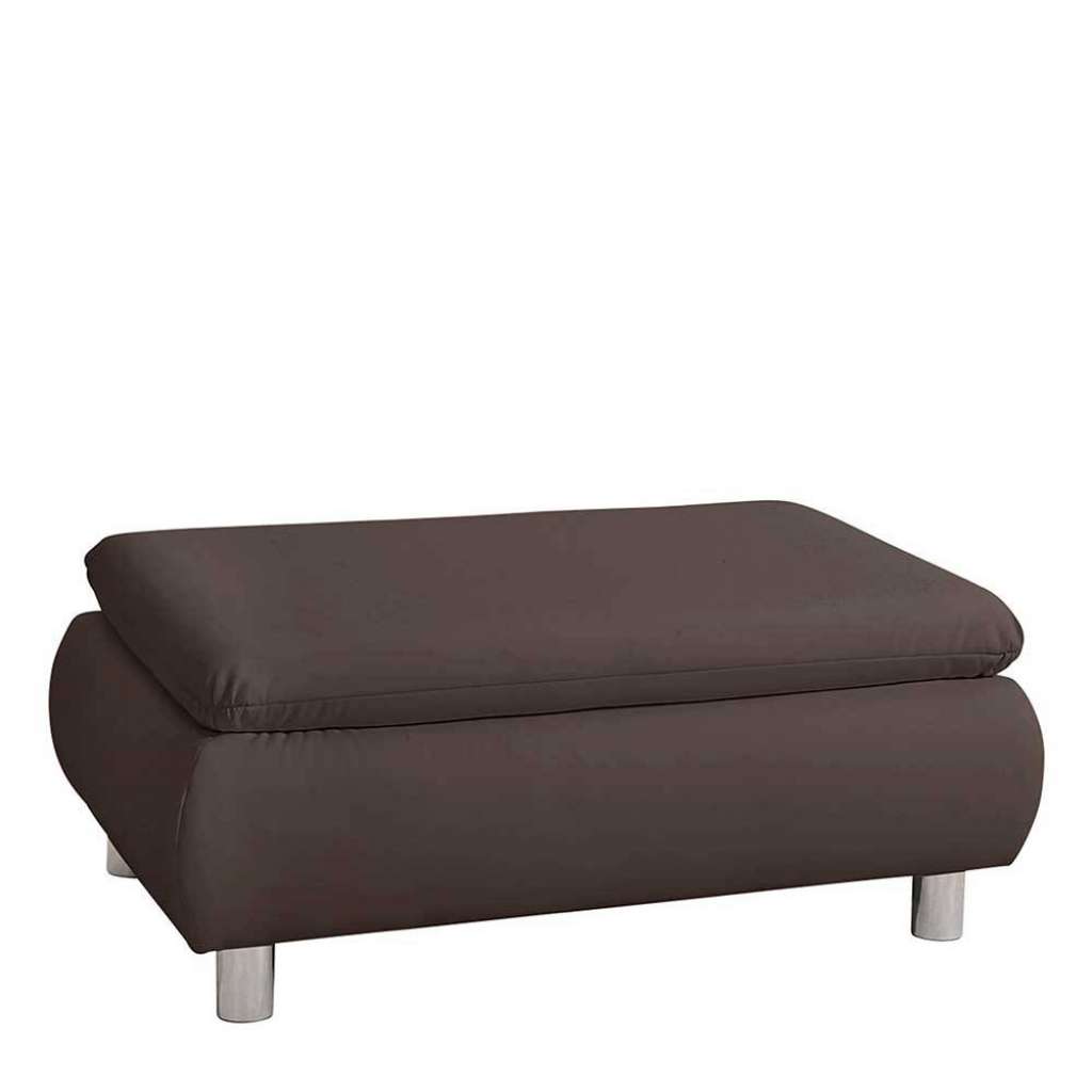 Sitzhocker in Braun Kunstleder