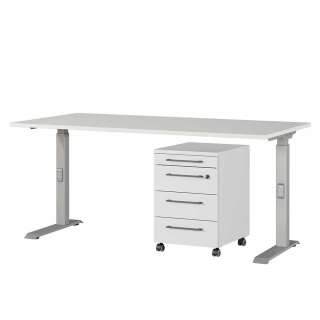 Bürotisch Schreibtisch mit Rollcontainer Made in Germany (zweiteilig)