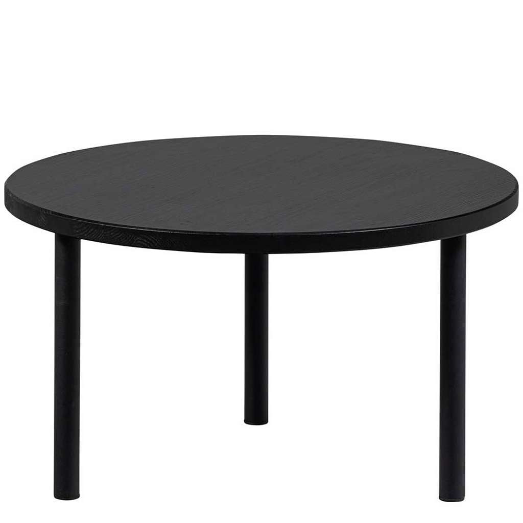 Couchtisch Sofatisch in runder Form mit Massivholzplatte