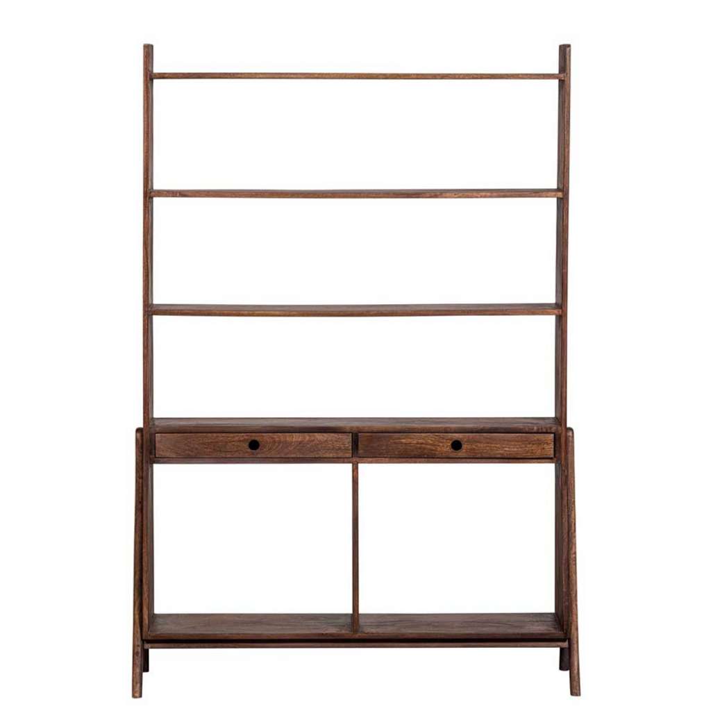 Standregal Holzregal mit zwei Schubladen aus Massivholz