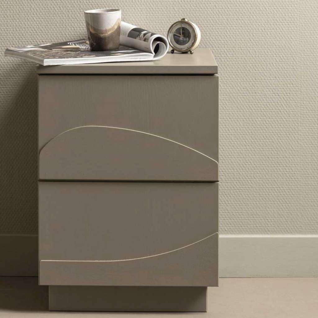 Nachttisch Nachtschrank in Schlammfarben auf Sockel