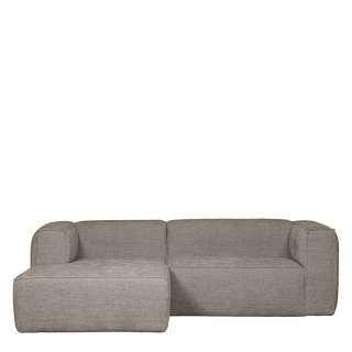 Couch Ecksofa mit Armlehnen aus meliertem Webstoff