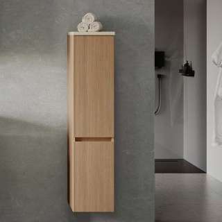 Hochschrank Badhochschrank mit Drehtüren und Holzwerkstoff Oberfläche