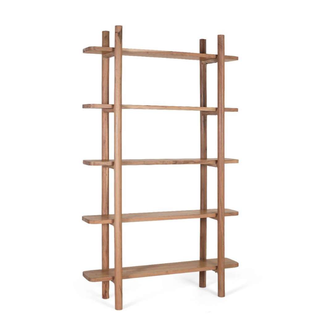 Regal Standregal aus Akazie Massivholz mit fünf Einlegeböden