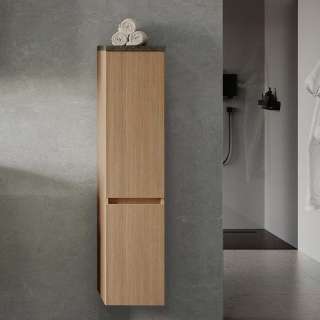 Midischrank Badezimmerhochschrank mit Drehtüren 131 cm hoch