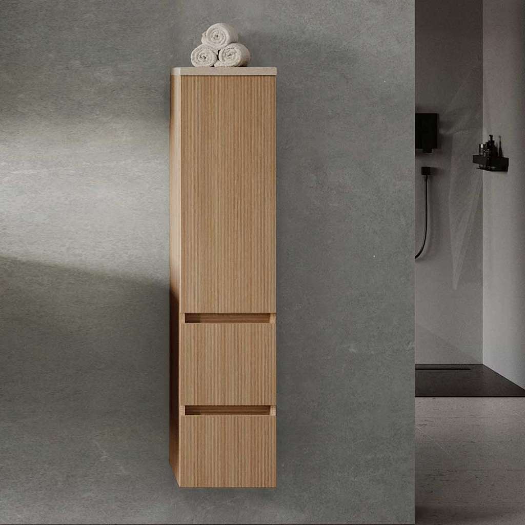 Midischrank Bad Badschrank in Eiche hell mit Soft Close