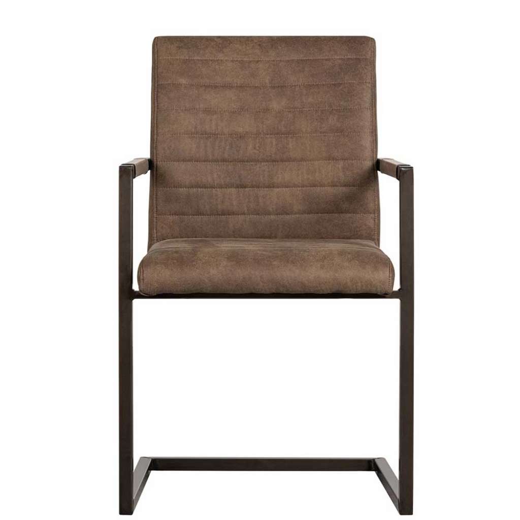 Swingstuhl Esszimmerstuhl mit aufwendigen Steppungen Gestell aus Metall (2er Set)