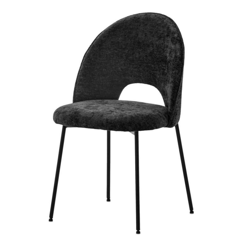 Esszimmerstuhl Polsterstuhl aus Chenillegewebe mit gepolsterter Rückenlehne (2er Set)