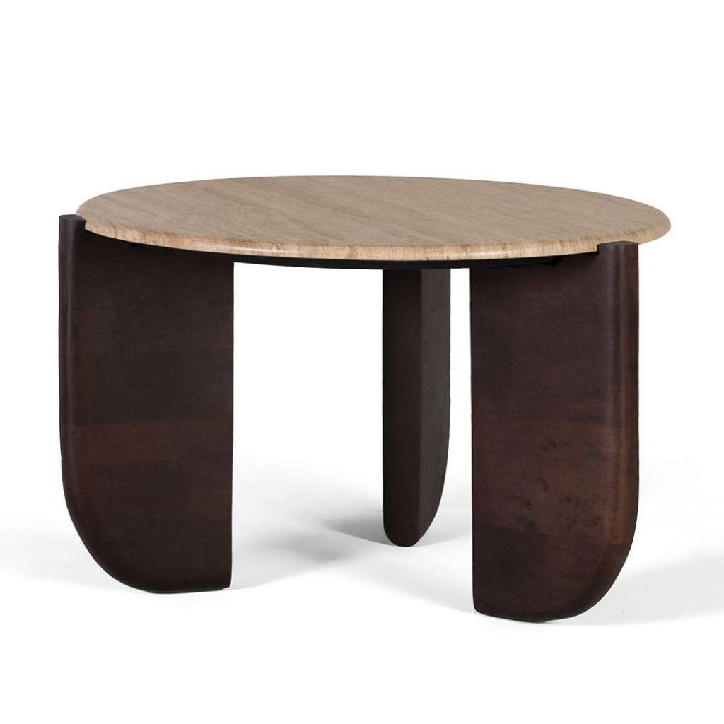 Couchtisch Beistelltisch aus Marmor in runder Form