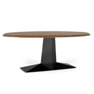 Esstisch Tisch Massivholz in ovaler Form mit Massivholzplatte