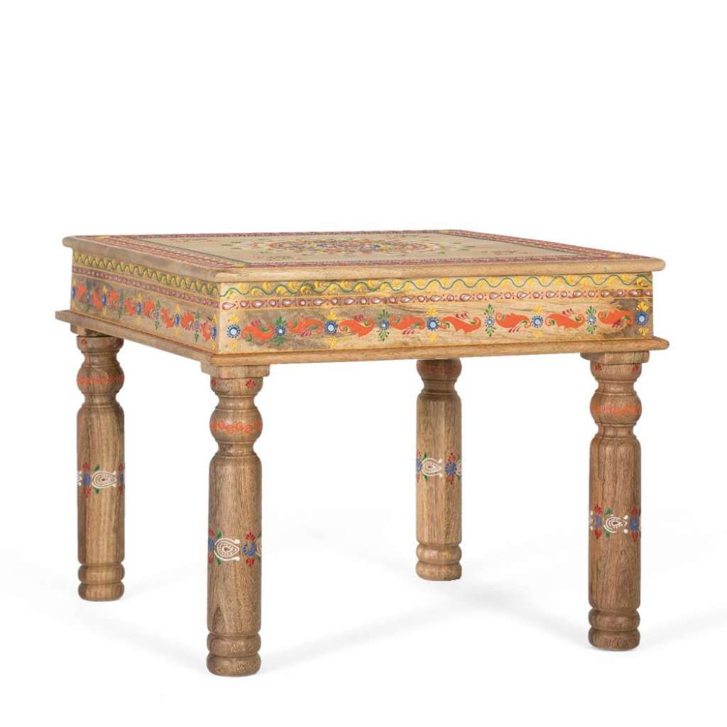 Beistelltisch Holztisch handbemalt aus Massivholz