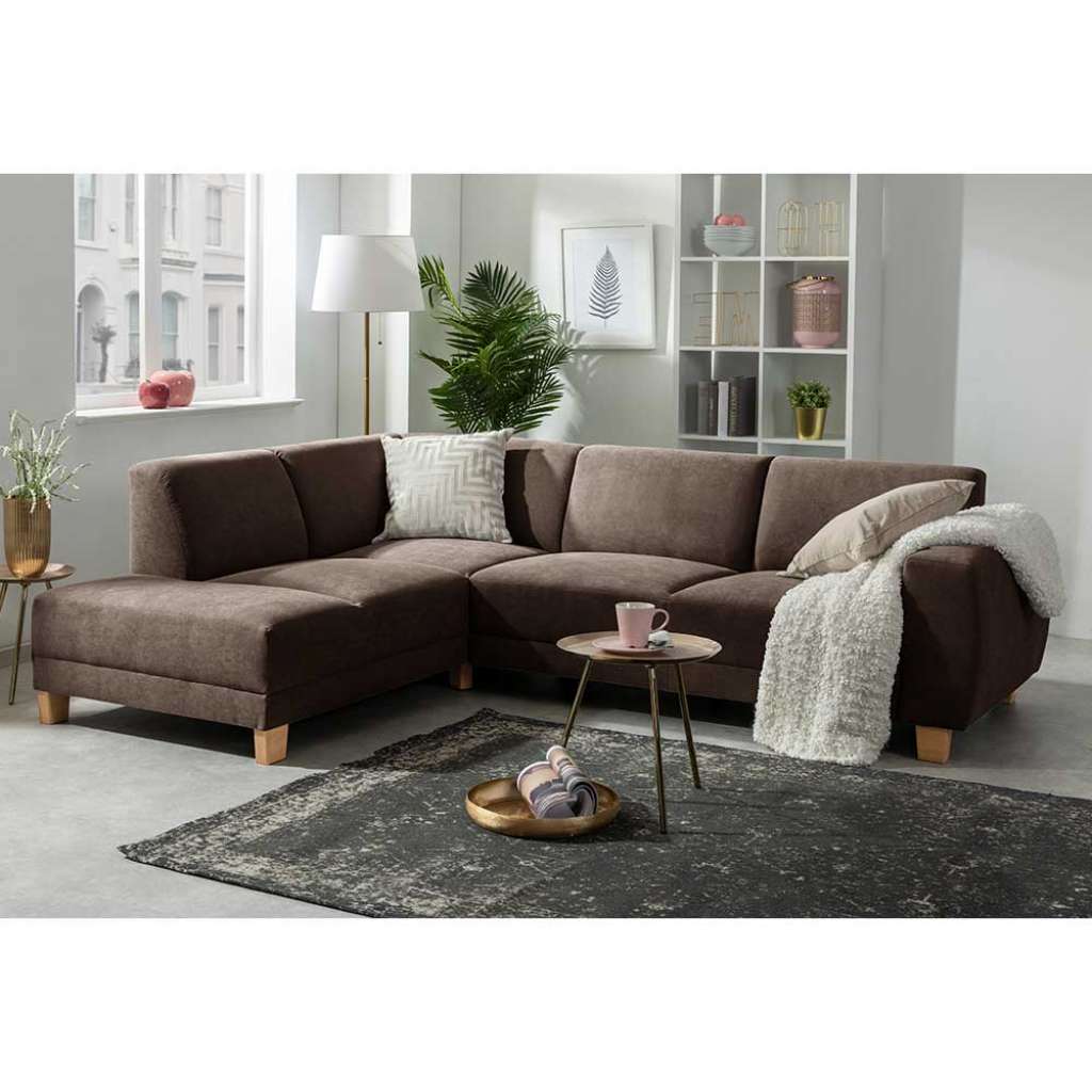 Couch in Dunkelbraun Armlehnen