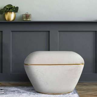 Hocker in Taupe Samtvelours