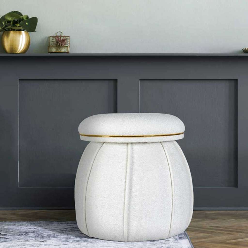Sitzhocker aus Textil runder Form