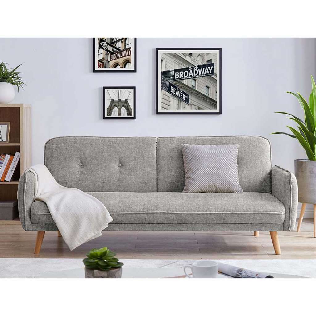 Schlafsofa mit Schlaffunktion Fußgestell aus Holz