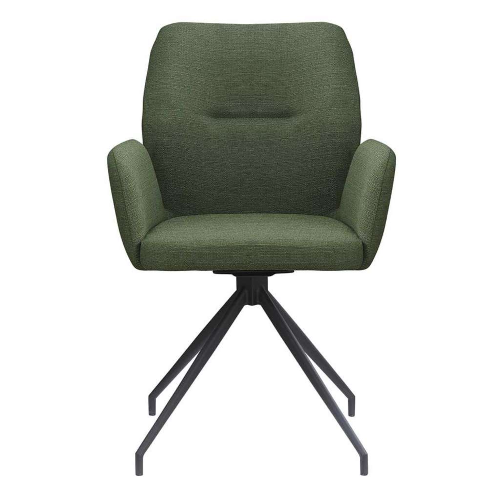 Armlehnstuhl in Grün um 180° drehbar