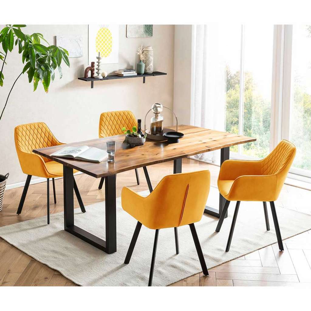 Esszimmergarnitur mit Armlehnen vier Stühle (fünfteilig)