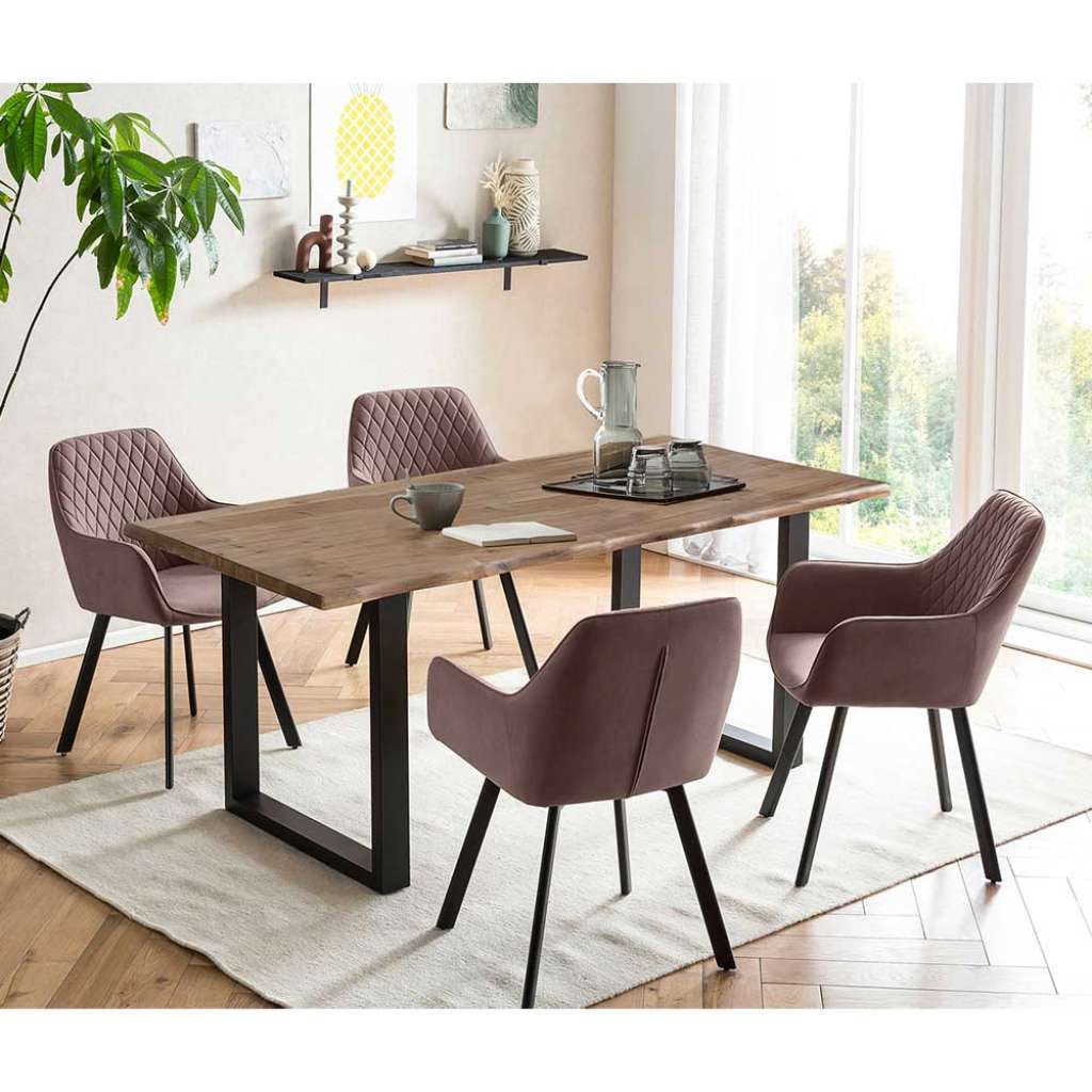 Esszimmer Set aus Metall Armlehnen (fünfteilig)