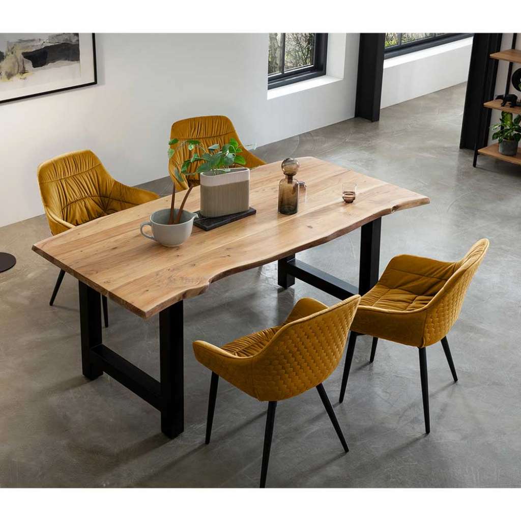 Esstischgruppe aus Samt Armlehnen (fünfteilig)