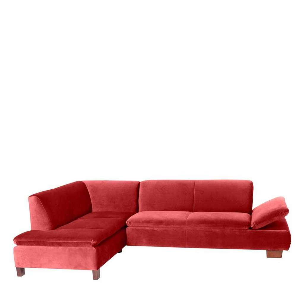 Eckcouch in Rot Textil