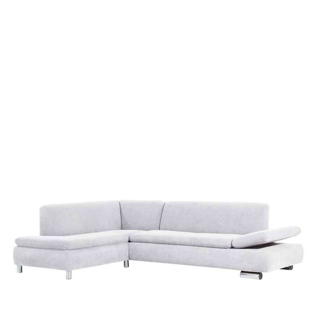 Ecksofa mit Fußgestell aus Metall Cremeweiß