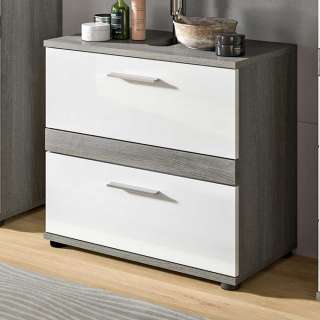Waschbeckenunterschrank Waschtischunterschrank mit zwei Schubladen und Kunststoff Bodengleitern