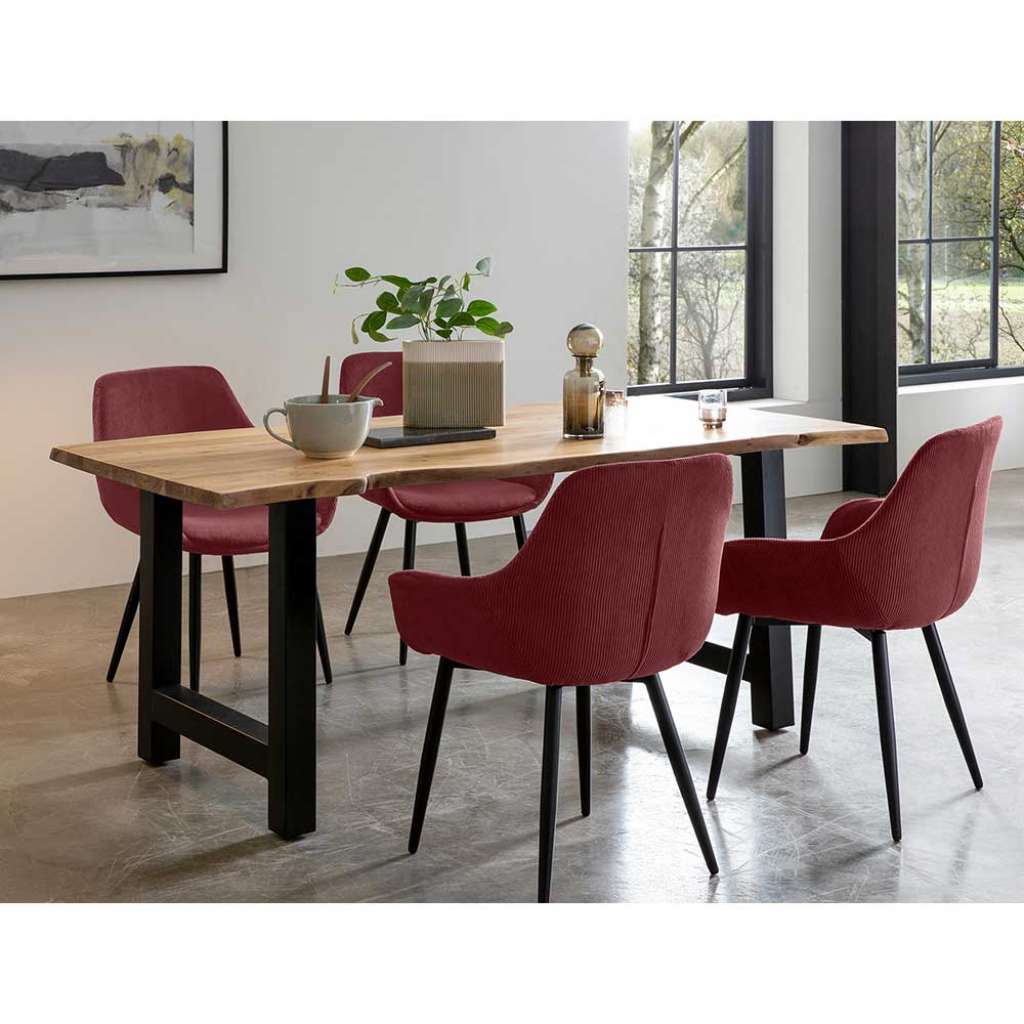 Esszimmermöbelset aus Metall Armlehnen (fünfteilig)