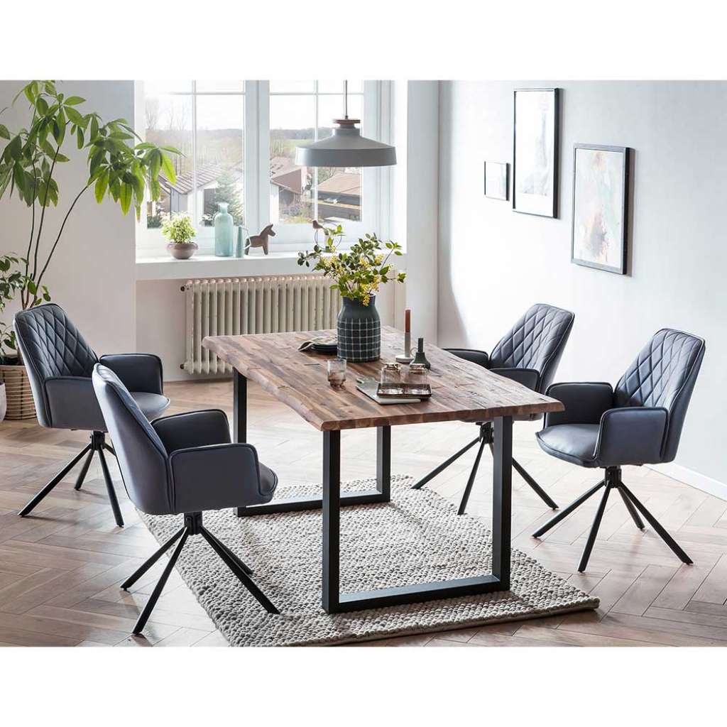 Esszimmermöbelset aus Metall vier Sitzplätzen (fünfteilig)