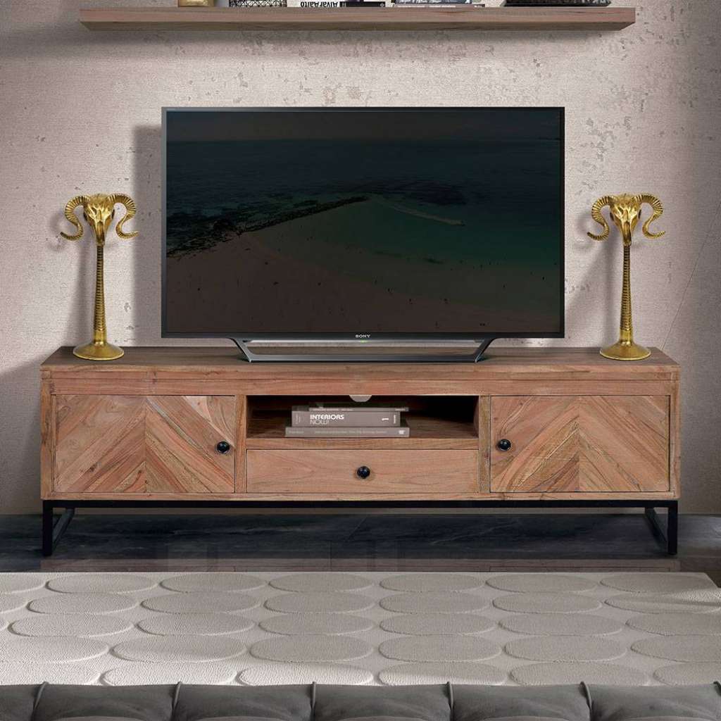 TV Lowboard Fernsehboard aus Metall mit Türen