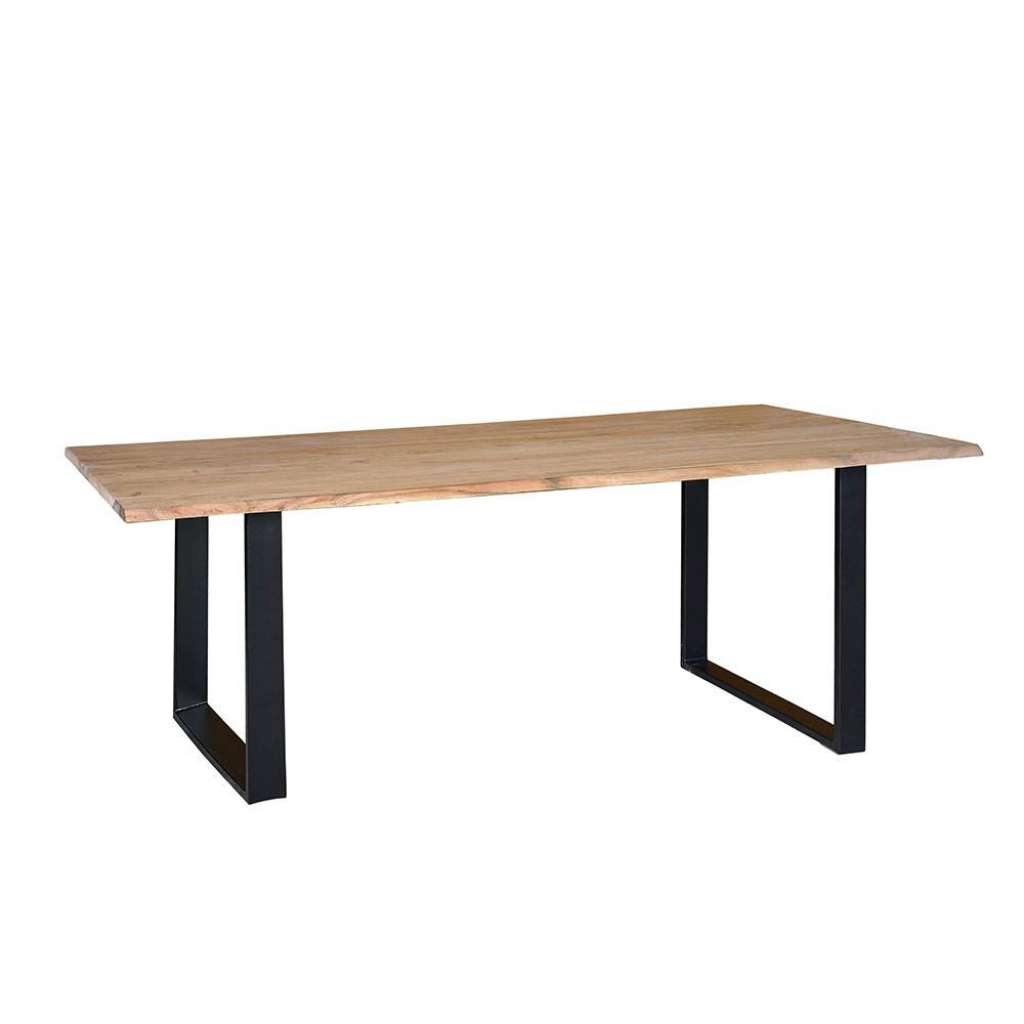 Esstisch Tisch Massivholz mit Massivholzplatte und Bügelgestell