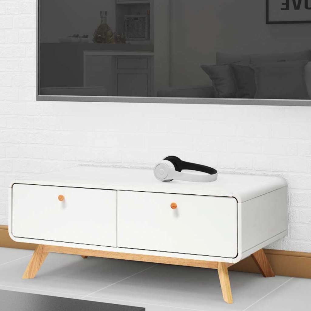 TV Lowboard Fernsehtisch mit zwei Schubladen und Holzgriffen