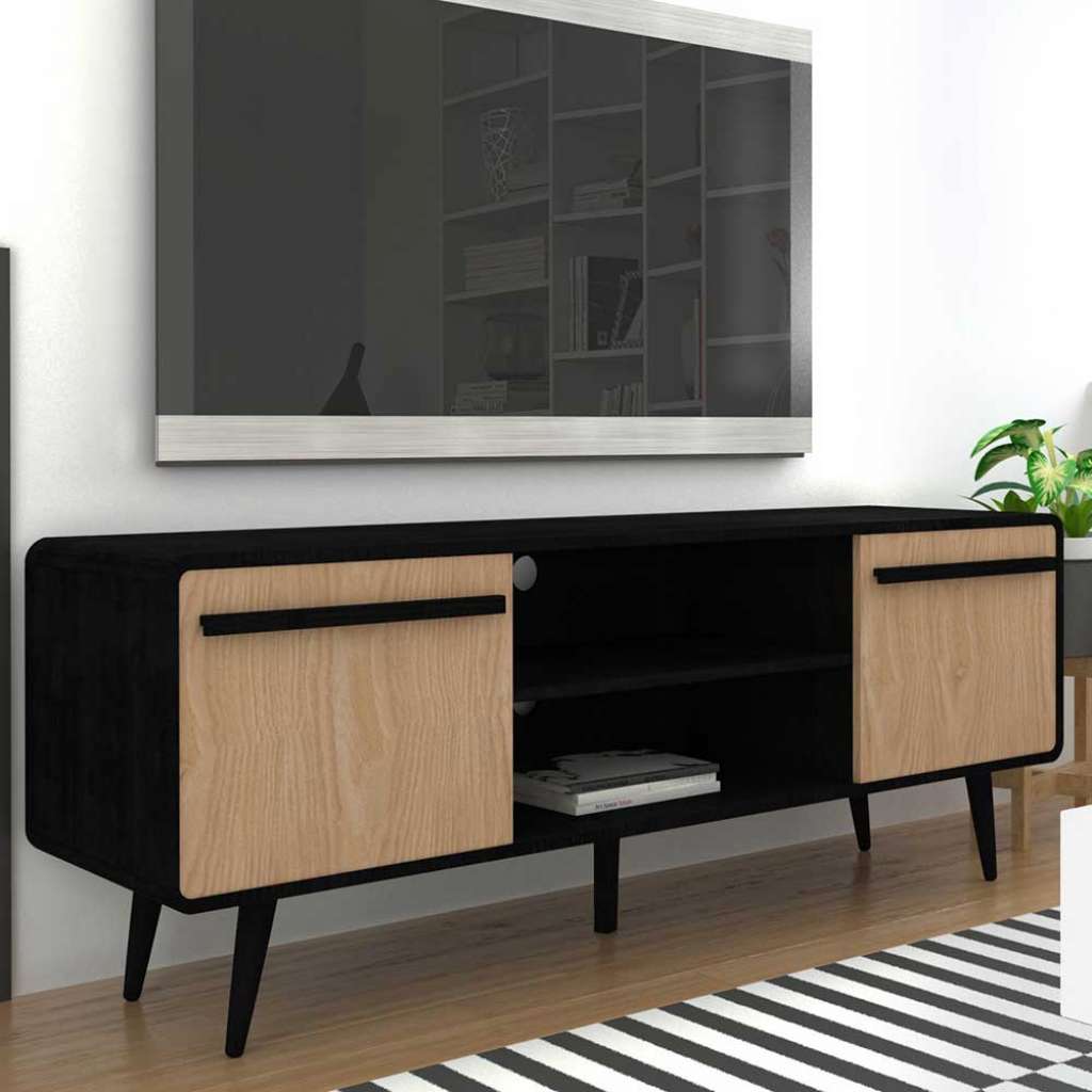 TV Lowboard Fernsehboard mit Türen und Vierfußgestell