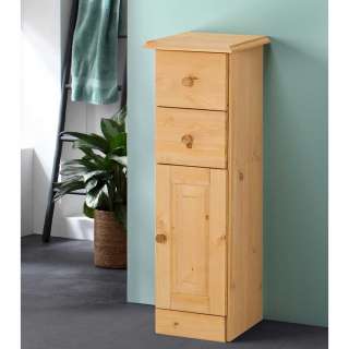 Badezimmerschrank Badschrank aus Kiefer Massivholz mit Holzgriffen