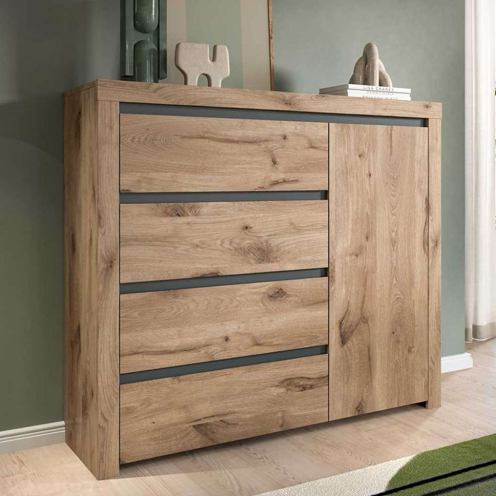 Kommode Sideboard mit Griffmulden und Holzwerkstoff Oberfläche