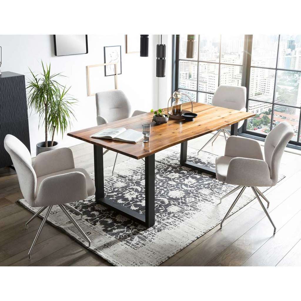 Essplatzgruppe aus Metall Armlehnen (fünfteilig)