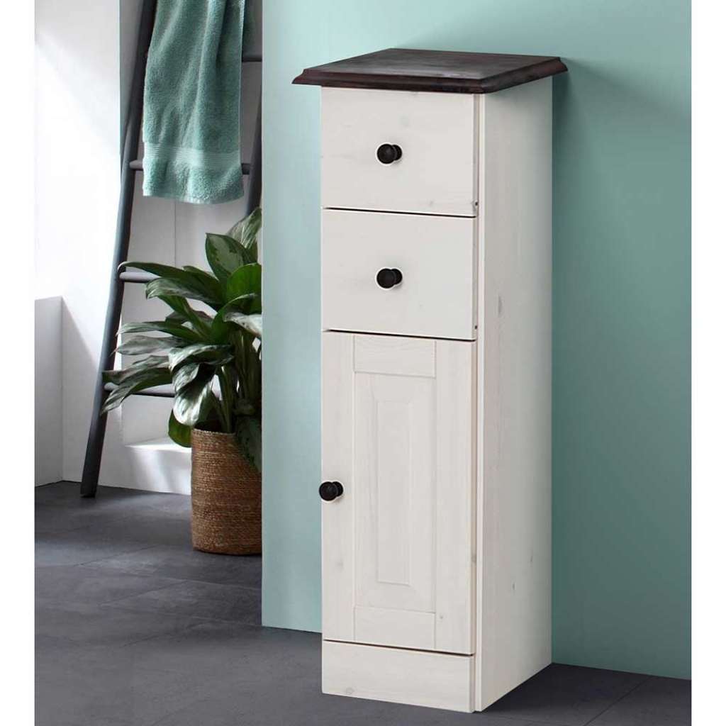 Badezimmerschrank Badezimmer Schrank mit zwei Schubladen und Drehtür
