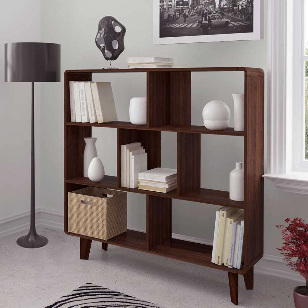 Regal Standregal in Walnussfarben aus MDF