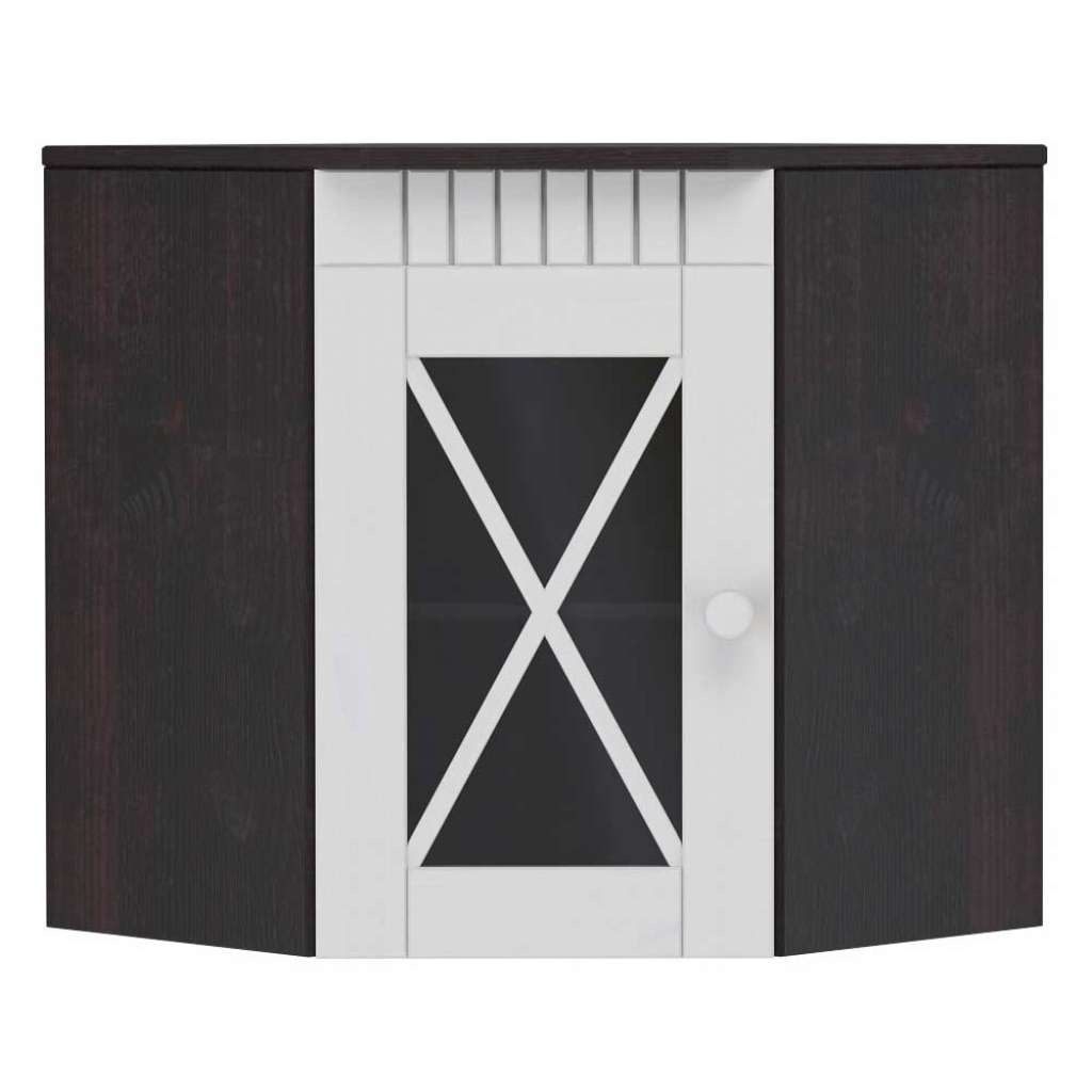 Hängeschrank Wandschrank in Weiß und Dunkelbraun