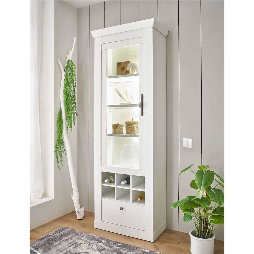 Vitrine Standvitrine mit Glastür und Platz für 6 Flaschen