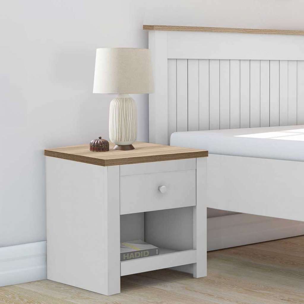 Nachttisch Nachtschrank mit einem offenen Fach und Holzwerkstoff Oberfläche