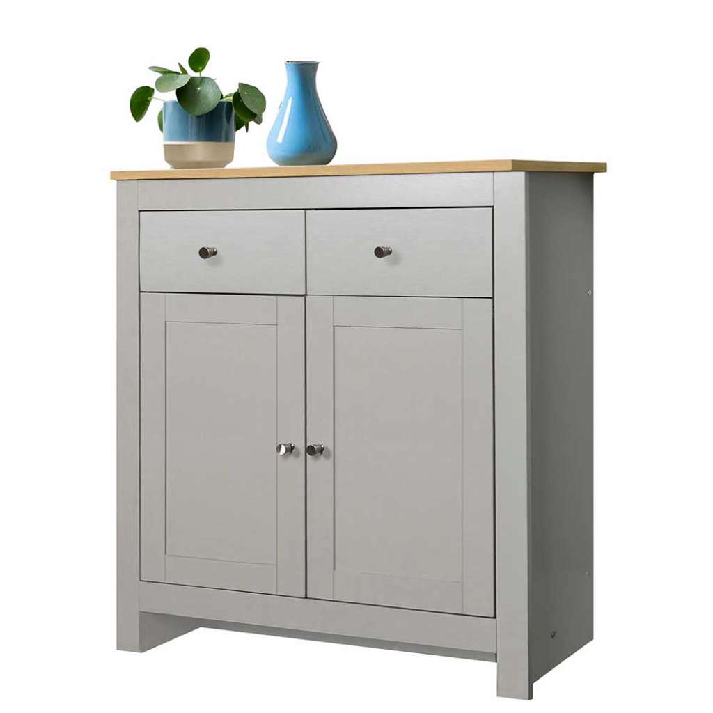 Kommode Flurkommode mit zwei Schubladen und Drehtüren