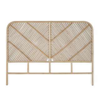 Kopfteil Bett Kopfteil in Beige aus Rattan